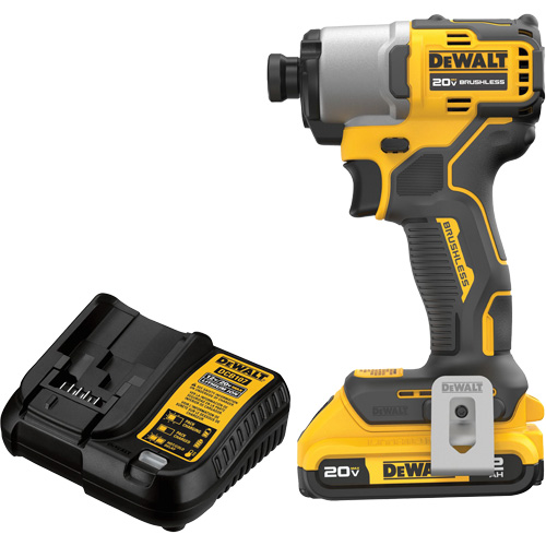 Brushless Cordless Impact Driver Kit, 1/4", 1700 in-lbs Max. Torque, 20 V, Lithium-Ion Oxymax Inc