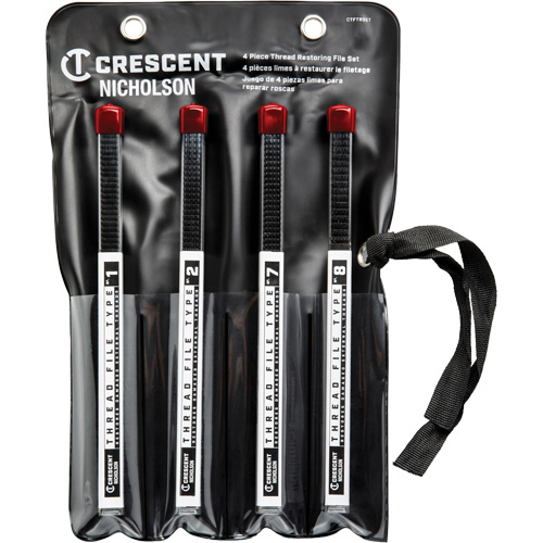 4-Piece Thread Restoring File Set, Square, 9" Oxymax Inc