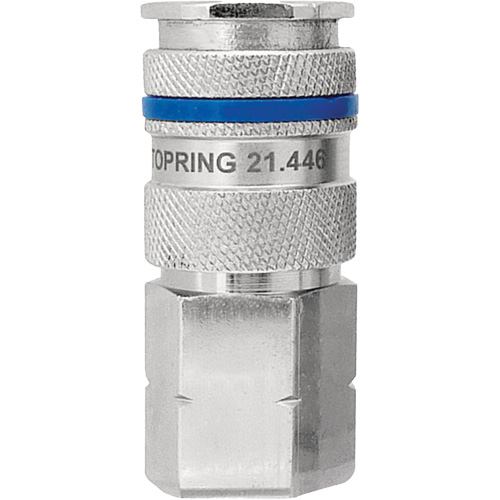 Raccord industriel rapide QUIKSILVER, Laiton nickel&eacute;, 1/4", NPT femelle, 435 PSI Oxymax Inc