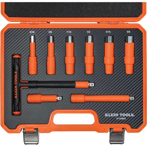 Insulated T-Handle & Hex Bit Set with Case, 1000 V, 9 Pcs Oxymax Inc