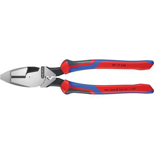 Pince pour monteurs de lignes &agrave; levier d&eacute;multipli&eacute;, type Nouvelle-Angleterre avec tire-fil, sertisseur et poign&eacute;e KNIPEXTEND Oxymax Inc