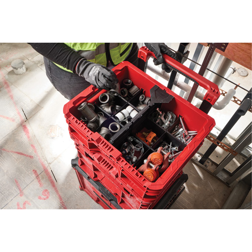 Bac &agrave; profil bas PACKOUT, 15" x 18-5/8" x 6-5/8", Noir/Rouge Oxymax Inc