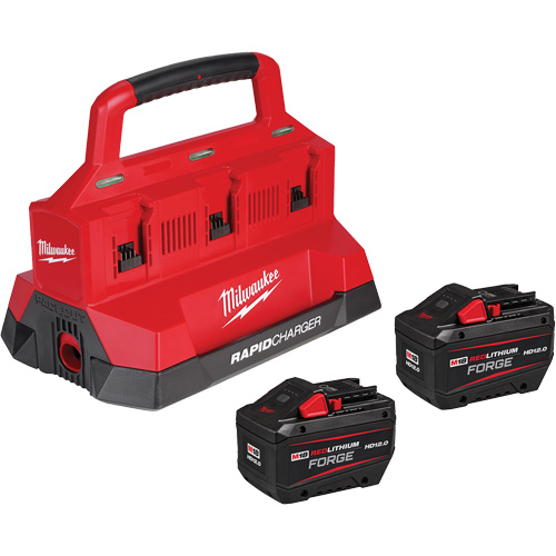Ensemble de d&eacute;marrage M18 Forge avec 2 bloc-piles et chargeur rapide &agrave; six baies, Lithium-ion, 18 V, 12 Ah Oxymax Inc