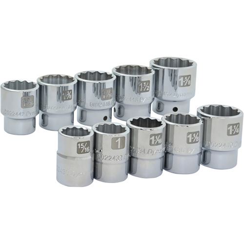 12-Point SAE Socket Set, 10 Pcs, 3/4" Drive Size Oxymax Inc