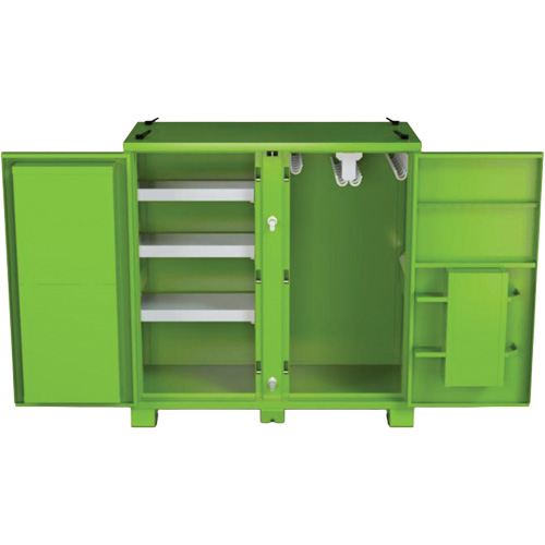 Armoire de rangement d'&eacute;PI sur place, Acier, Vert lime haute visibilit&eacute; Oxymax Inc