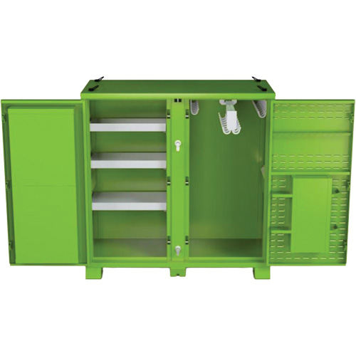 Armoire ventil&eacute;e pour le rangement d'&eacute;PI sur place, Acier, Vert lime haute visibilit&eacute; Oxymax Inc