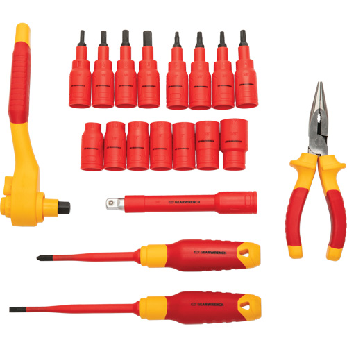 3/8" Drive VDE Insulated Tool Set, 1000 V, 20 Pcs Oxymax Inc