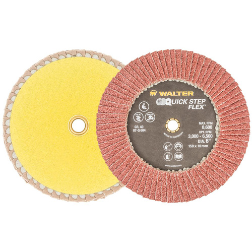 QUICK-STEP FLEX Flap Disc, 6" x Type 29, 40 Grit, Aluminum Oxide Oxymax Inc