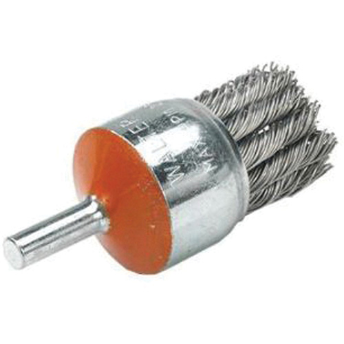 Mounted Knot-Twisted Wire Brush, 1-1/8" Dia., 0.02" Wire Dia., 1/4" Shank Oxymax Inc