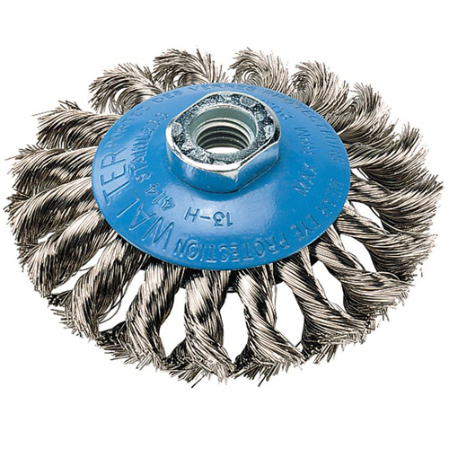 Knot-Twisted Wire Saucer Cup Brush, 6" Dia. x 5/8"-11 Arbor Oxymax Inc