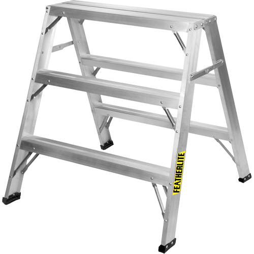 Industrial-Duty Sawhorse, 3' H x 33.3125" W x 31.50" D, 300 lbs. Capacity, Aluminum Oxymax Inc