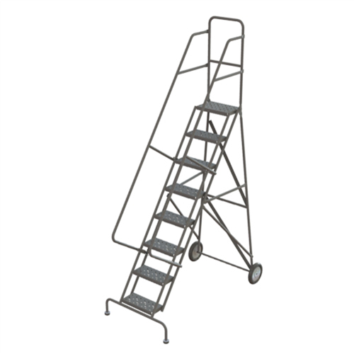 Rolling Ladder, 8 Steps, Serrated, 86" High Oxymax Inc