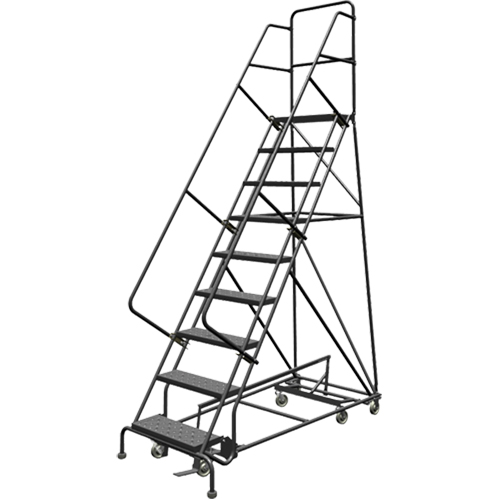 &eacute;chelles roulantes multidirectionnelles, 9 marches, Largeur de la marche 24", Hauteur de la plateforme 90", Acier Oxymax Inc