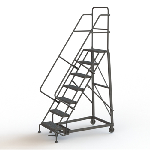 &eacute;chelles roulantes robustes, 7 marches, Largeur de la marche 24", Hauteur de la plateforme 70", Acier Oxymax Inc