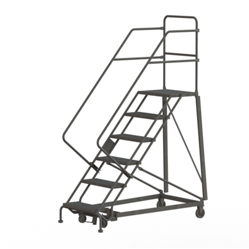 Heavy Duty Safety Slope Ladder, 6 Steps, Serrated, 50° Incline, 60" High Oxymax Inc