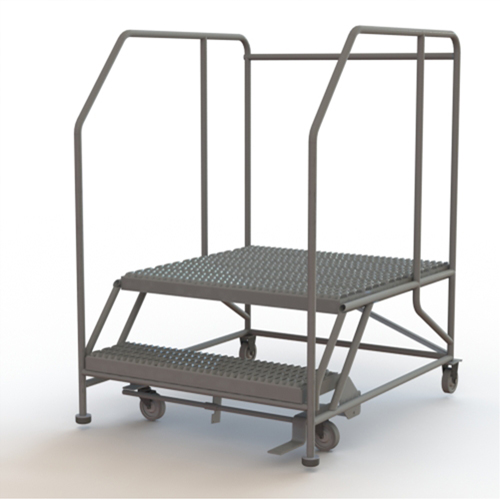 Plateforme de travail mobile, Acier, 2 Marches, 20" ha, 36" p, 36" Marche, Stri&eacute; Oxymax Inc