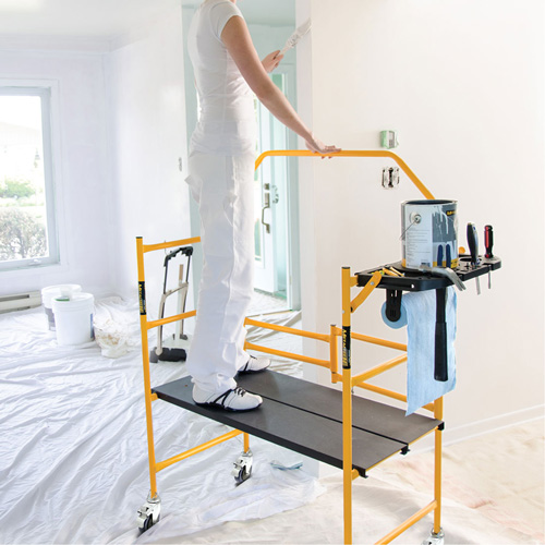 nsemble d'&eacute;chafaudage &agrave; montant de s&eacute;curit&eacute; & tablette pour outils de 4' Jobsite Series, Cadre Acier, 49-1/2" p x 57-3/4" h Oxymax Inc