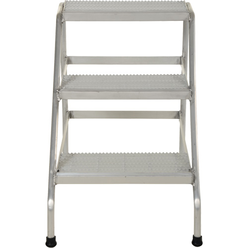 Aluminum Step Stand, 3 Step(s), 22-13/16" W x 34-9/16" L x 30" H, 500 lbs. Capacity Oxymax Inc