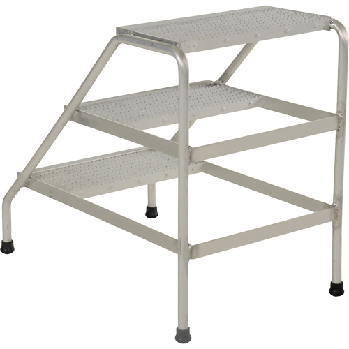 Aluminum Step Stand, 3 Step(s), 22-13/16" W x 34-9/16" L x 30" H, 500 lbs. Capacity Oxymax Inc