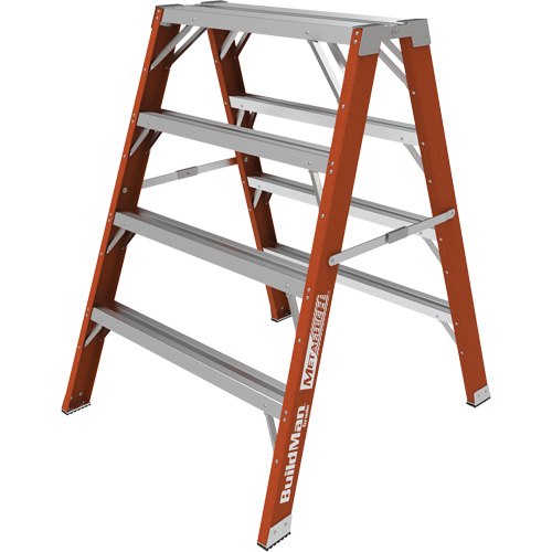 Buildman Step-up Workbench, 4' H x 36.25" W x 40.5" D, 300 lbs. Capacity, Fibreglass Oxymax Inc