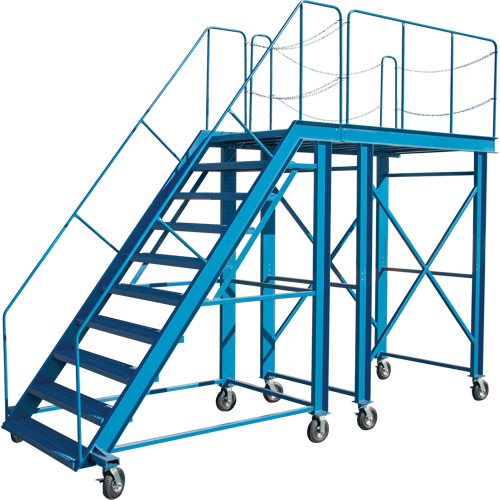 Snow Ladder, Steel, 10 Steps, 99" H, 85-1/2" D, 48" Step, Serrated Oxymax Inc