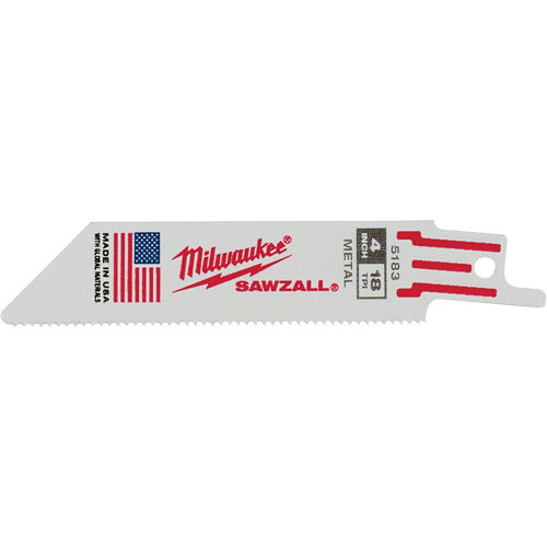 Sawzall&reg; Reciprocating Saw Blade, Bi-Metal, 18 TPI, 4" L x 3/4" W Oxymax Inc