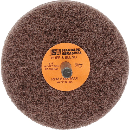 Meule Buff & Blend Standard Abrasives, 3" dia. x 2" la, Arbre 1/4", Oxyde d'aluminium Oxymax Inc