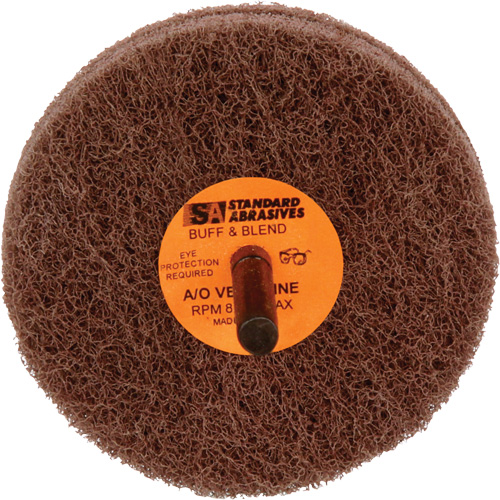 Standard Abrasives 2-Ply Buff & Blend Wheel, 3" Dia. x 2" W, 1/4" Arbor, Aluminum Oxide Oxymax Inc