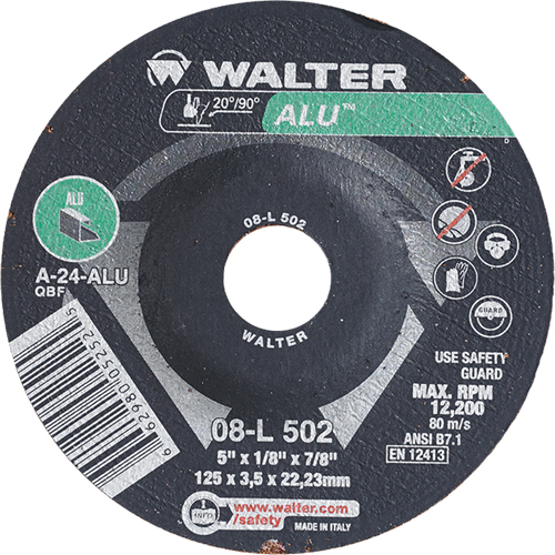 Depressed Centre Grinding Wheels - Aluminium Type 27, 5" x 1/8", 7/8" Arbor, Type 27 Oxymax Inc