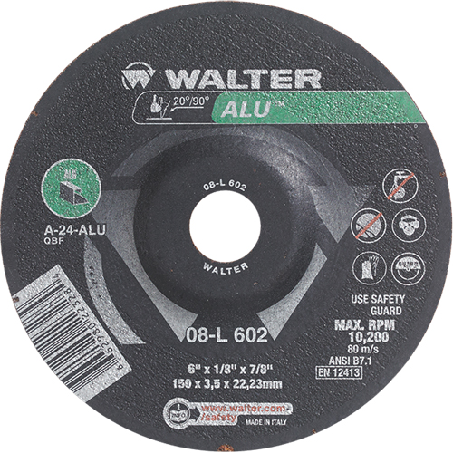 Depressed Centre Grinding Wheels - Aluminium Type 27, 6" x 1/8", 7/8" Arbor, Type 27 Oxymax Inc
