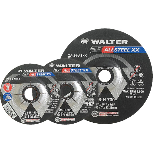 ALLSTEEL XX Depressed Centre Grinding Wheels, 9" x 1/4", 7/8" Arbor, Type 27 Oxymax Inc
