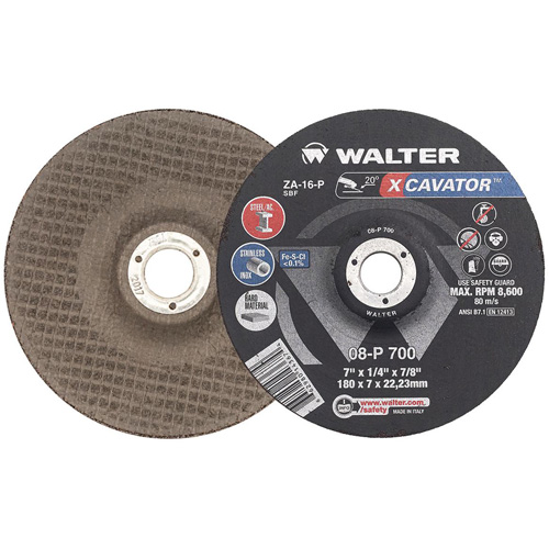 Meule XCAVATOR, 7" x 1/4", Arbre 7/8", Zirconium, Type 27 Oxymax Inc