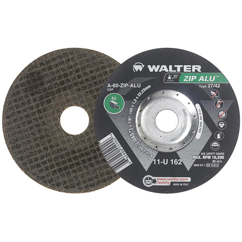 Meule &agrave; tronçonner Zip Alu, 6" x 3/64", Arbre de 7/8", Type 27, Oxyde d'aluminium, 10 200 Tr/min Oxymax Inc