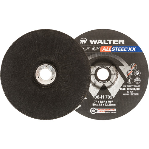 Allsteel XX Depressed Centre Grinding Wheels, 7" x 1/8", 7/8" Arbor, Type 27 Oxymax Inc
