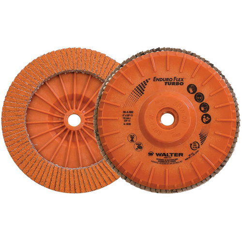 Disque &agrave; lamelles Turbo Enduro-Flex, 6" x 5/8"-11, Type 27S, Grain 36/60, C&eacute;ramique Oxymax Inc