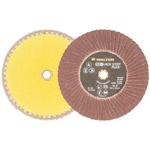 QUICK-STEP FLEX Flap Disc, 5" x Type 29, 120 Grit, Aluminum Oxide Oxymax Inc