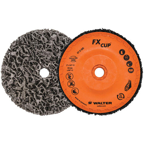 FX Cleaning Cup Disc, 5" Dia., Aluminum Oxide Oxymax Inc