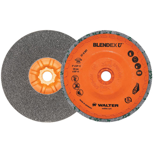 Blendex U Finishing Cup Disc, 5" Dia., Fine Grit, Silicon Carbide Oxymax Inc