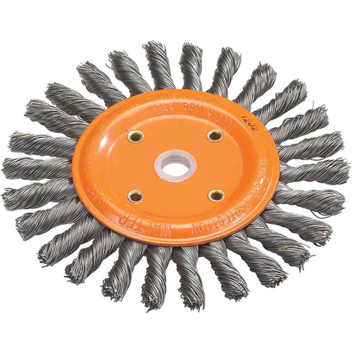 Knot-Twisted Wire Bench Wheel, 8" Dia., 0.0118" Fill, 5/8" Arbor, Steel Oxymax Inc