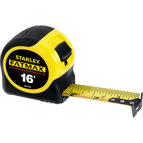FatMax&reg; Measuring Tape, 1-1/4" x 16', 16ths of an Inch Graduations Oxymax Inc