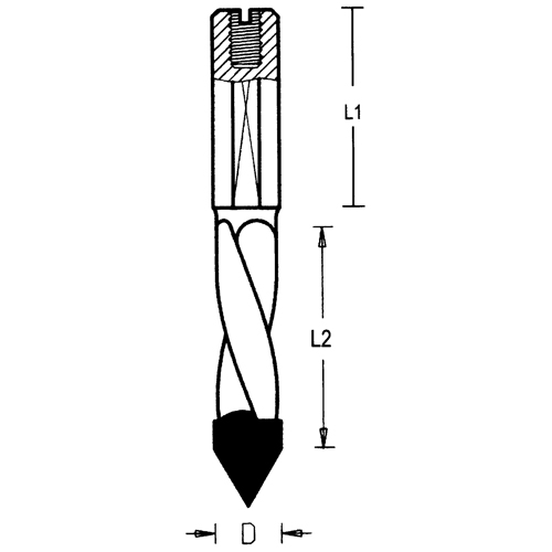 Through-Hole Carbide Tipped Drill, 5 mm Diameter Oxymax Inc