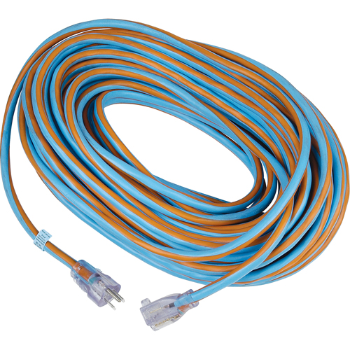 Arctic Blue TPE-Rubber Locking Extension Cord, All-Weather, SJEOW, 12/3 AWG, 15 A, 100' Oxymax Inc