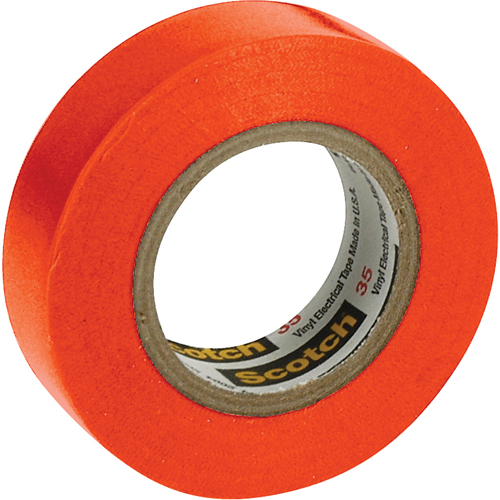 Scotch&reg; 35 Colour Coded Tape, 12.7 mm (1/2") x 20.1 m (66'), Orange, 7 mils Oxymax Inc