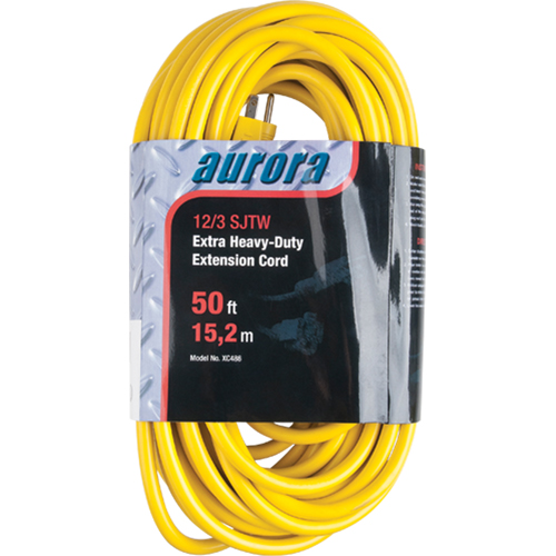 Vinyl Extension Cord, Outdoor, SJTW, 12/3 AWG, 15 A, 50' Oxymax Inc