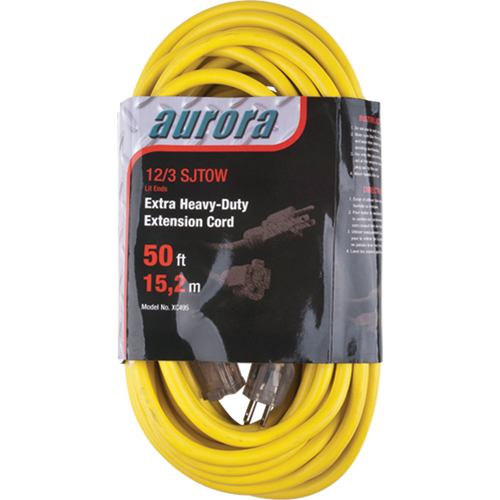 Cordon rallonge en vinyle avec indicateur lumineux, Ext&eacute;rieur, SJTOW, AWG 12/3, 15 A, 50' Oxymax Inc