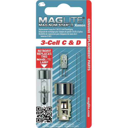 Ampoule de rechange pour lampe de poche &agrave; 3 piles C & D Oxymax Inc