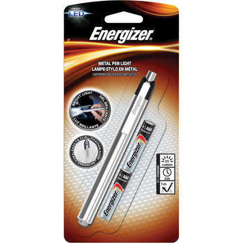 Lampe stylo, DEL, 35 lumens, Corps en Aluminium, piles AAA, Compris Oxymax Inc