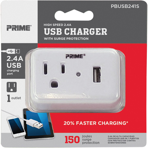 Chargeur USB Prime avec protection contre la surtension Oxymax Inc