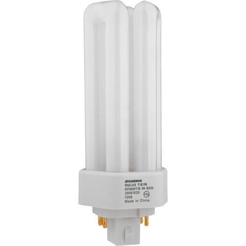 Lampe fluorescente compacte &agrave; tube triple Dulux D/E/IN Amalgam, T (T4), 42 W, 3500 K, Base G24Q-4, 16 000 h Oxymax Inc