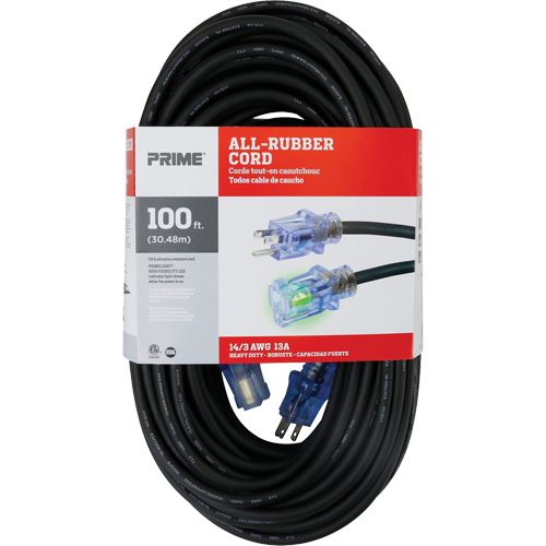 All-Rubber Extension Cord, Outdoor, SJOOW, 14/3 AWG, 15 A, 100' Oxymax Inc